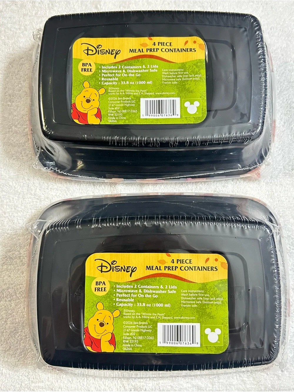New! 4 Disney Winnie The Pooh Autumn Pumpkins Meal Prep Food Container Sets